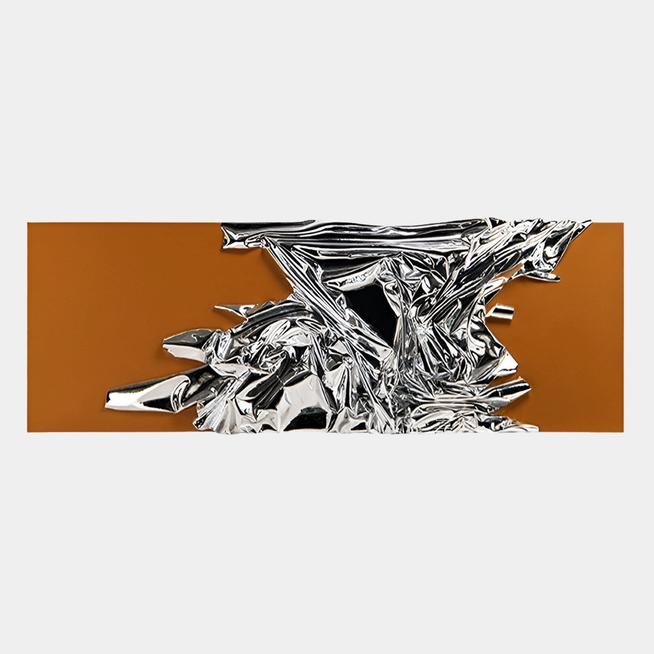 Metarix Silver & Orange Backdrop Leather 3D Wall Art