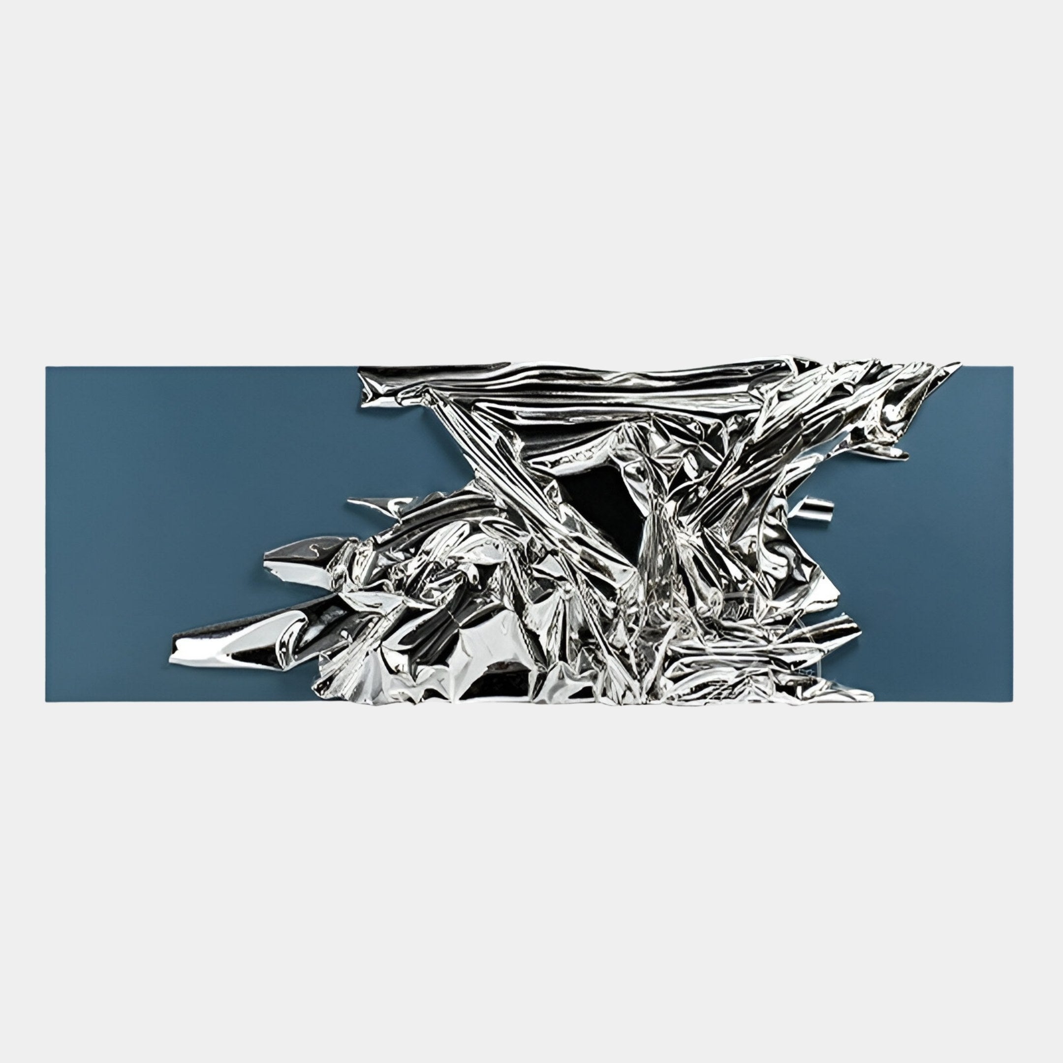 Metarix Silver & Blue Backdrop Leather 3D Wall Art