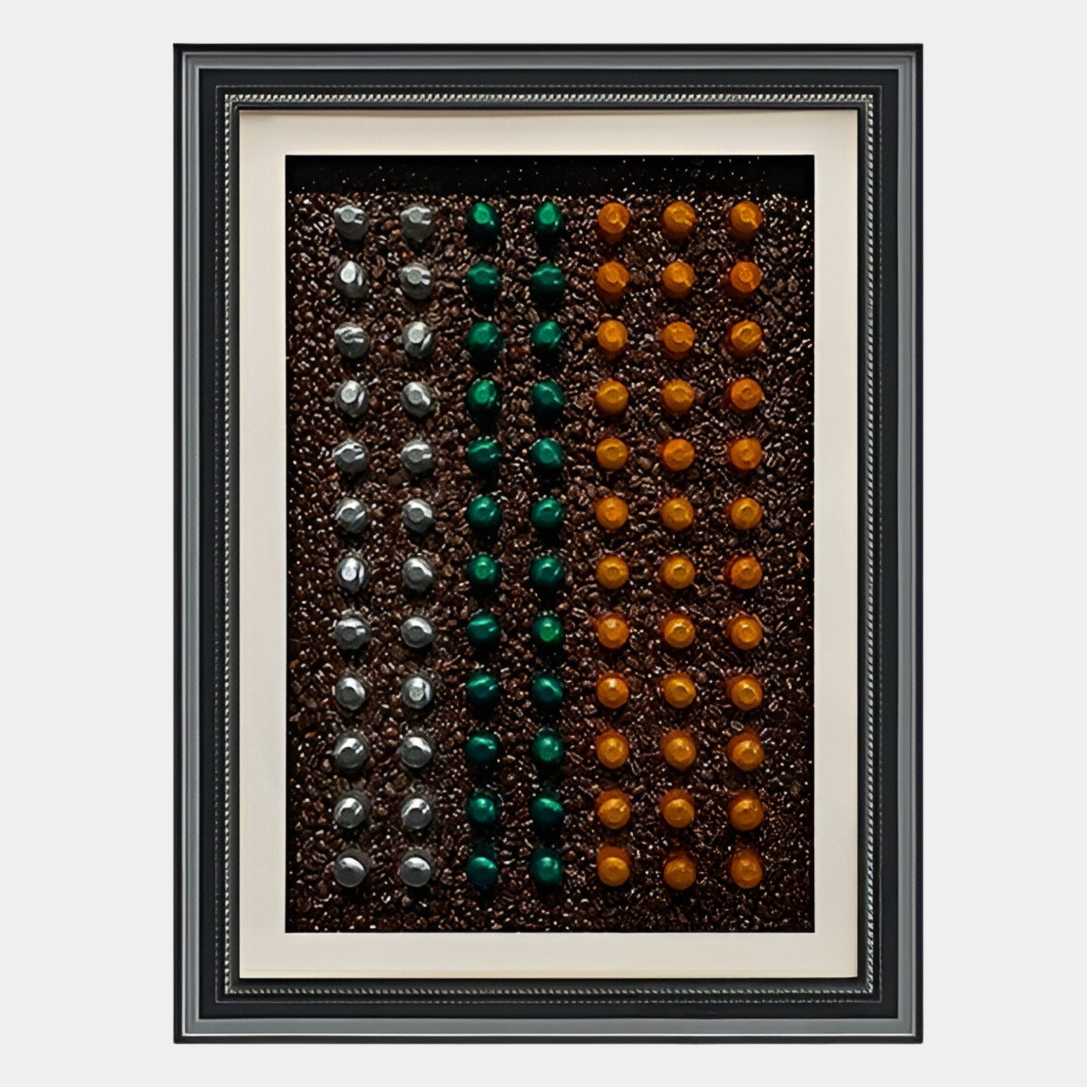 Brewvara Coffee Capsule Grid Framed 3D Wall Art