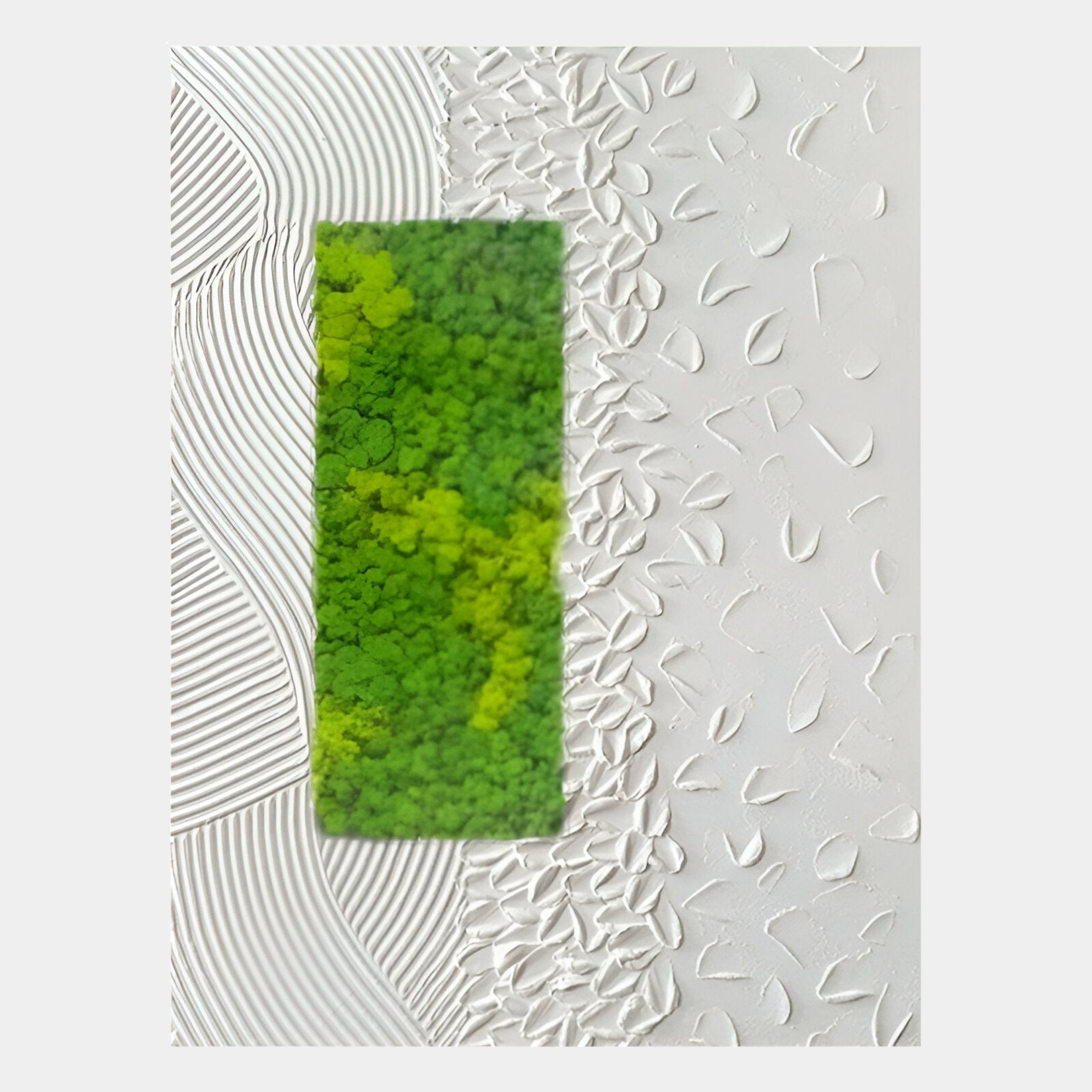 Verdure I White Ripple & Green Moss 3D Wall Art