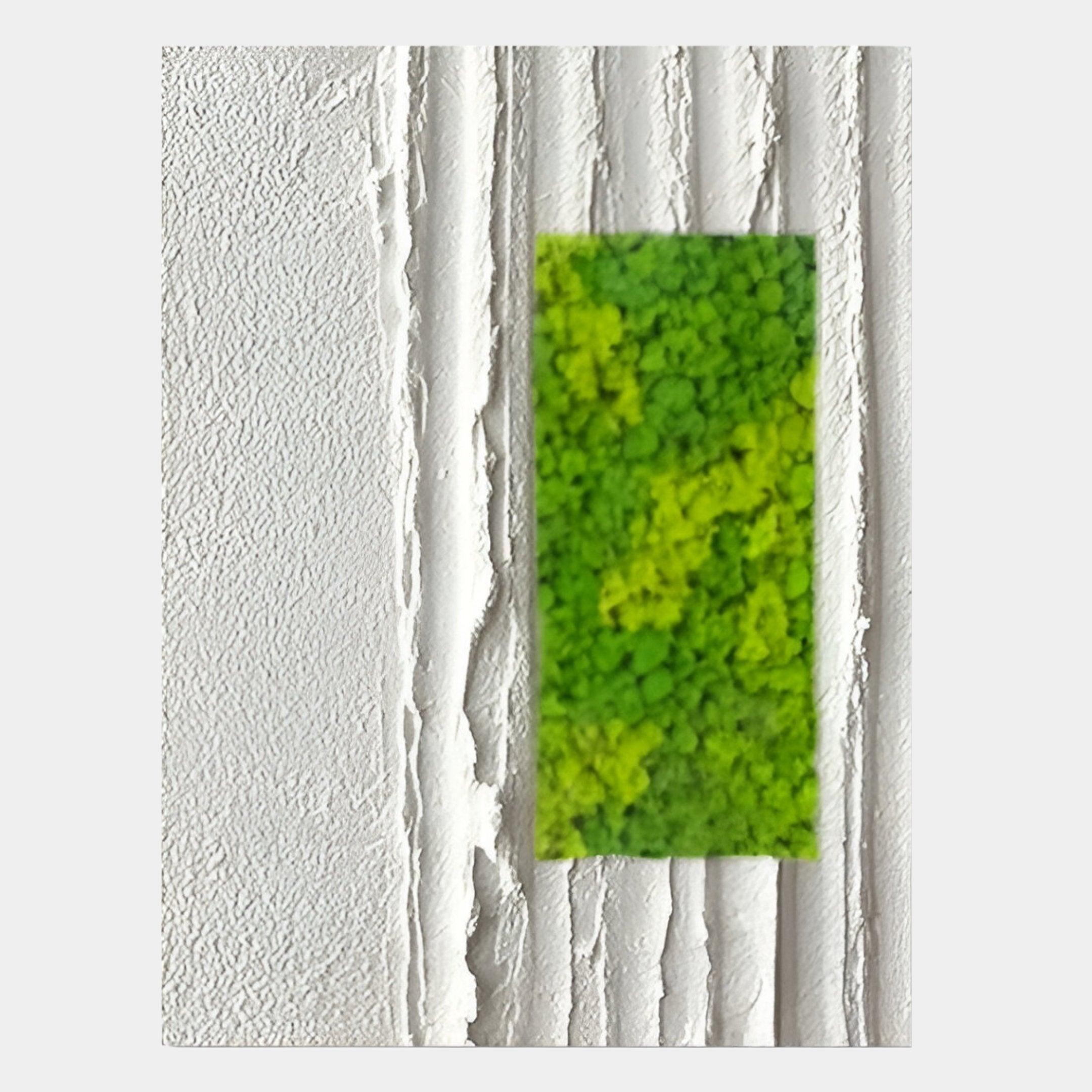 Verdure III White Ripple & Green Moss 3D Wall Art