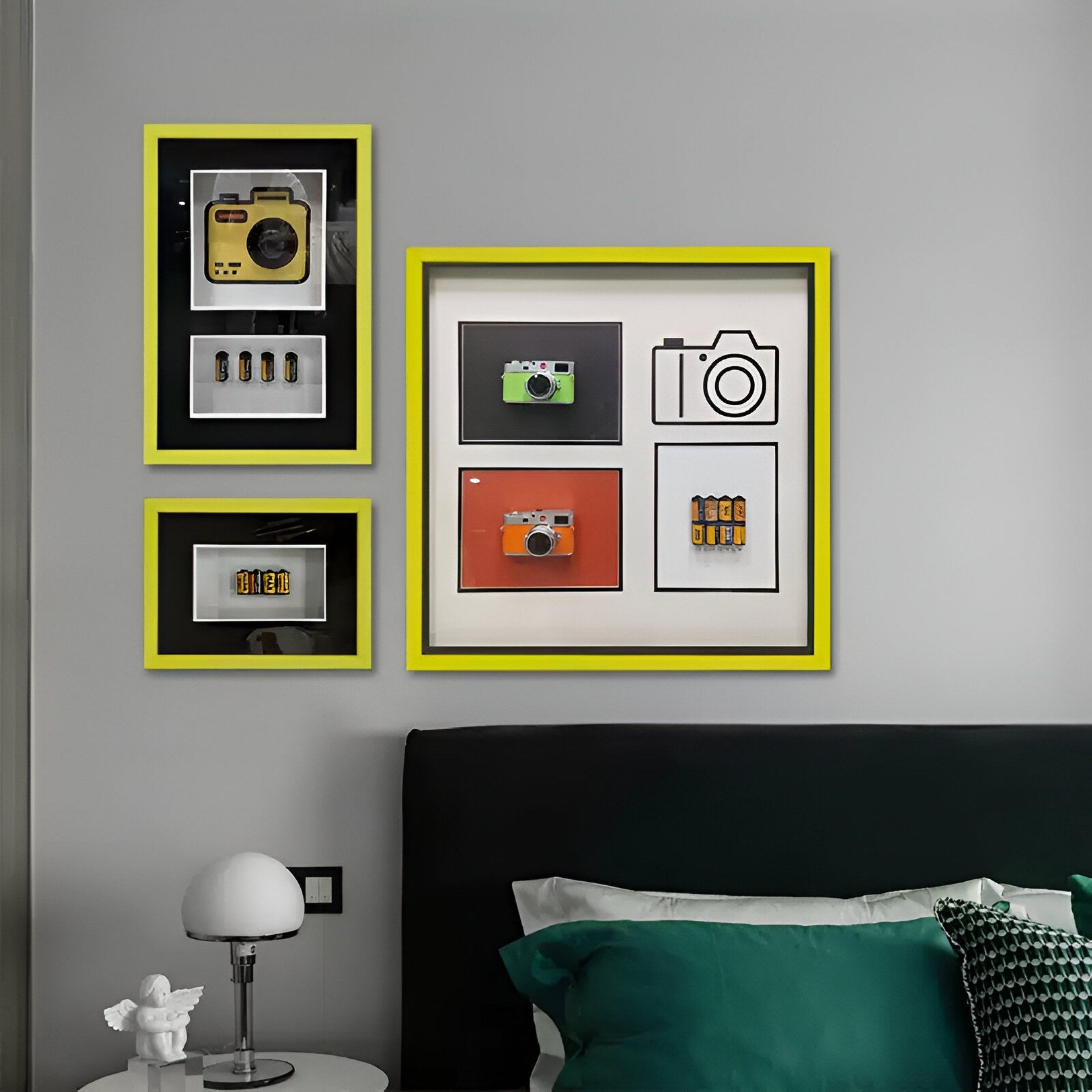 Fotura 3-Set Camera Themed Framed 3D Wall Art