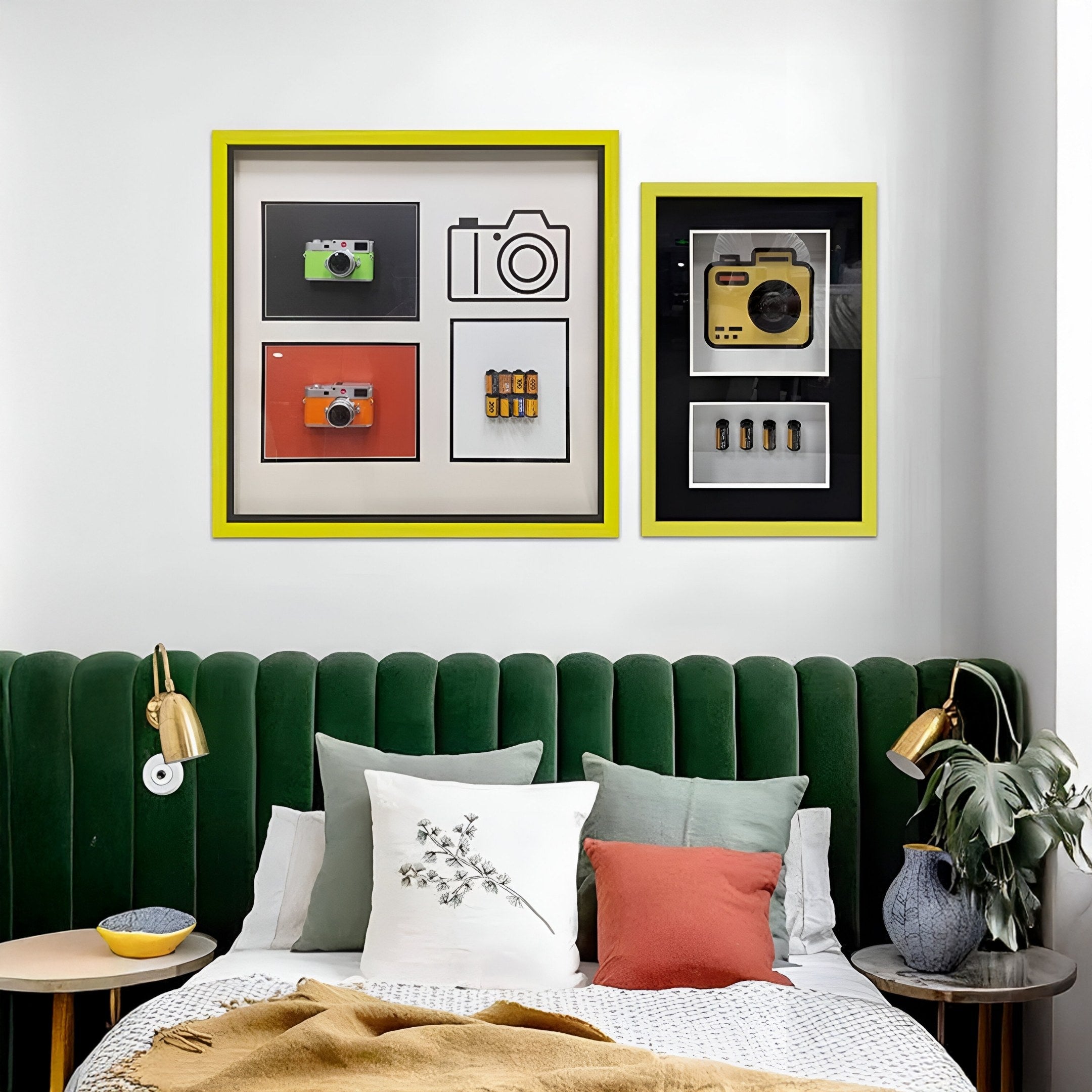 Fotura Cameras & Film Roll Square Framed 3D Wall Art