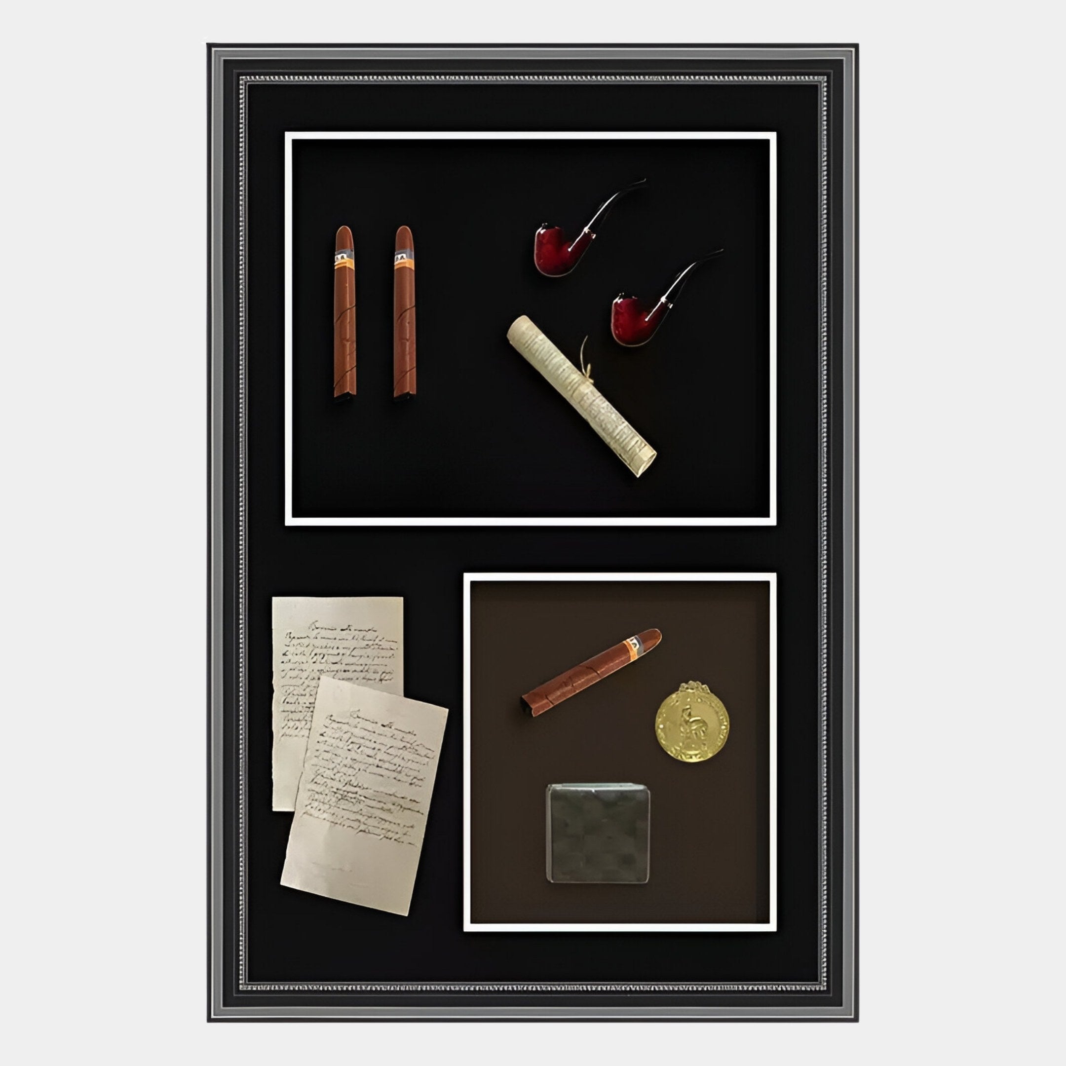 Havanore Cigar, Pipe & Manuscript Framed 3D Wall Art