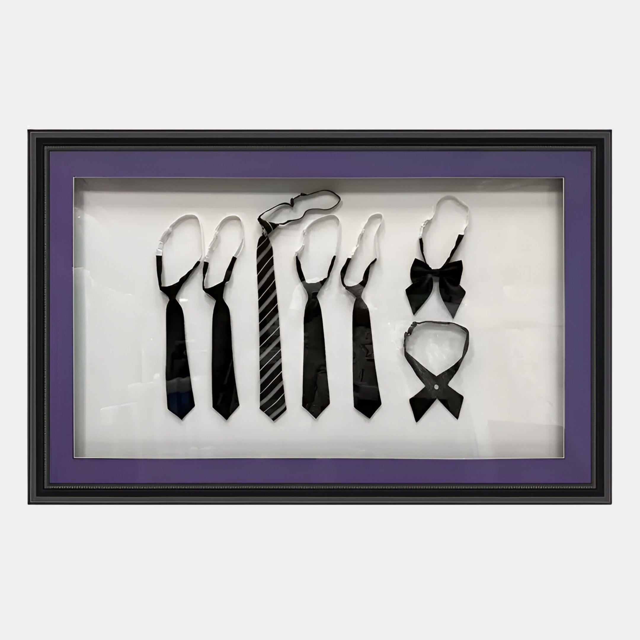 Cravatto Black Tie & Bow Framed 3D Wall Art