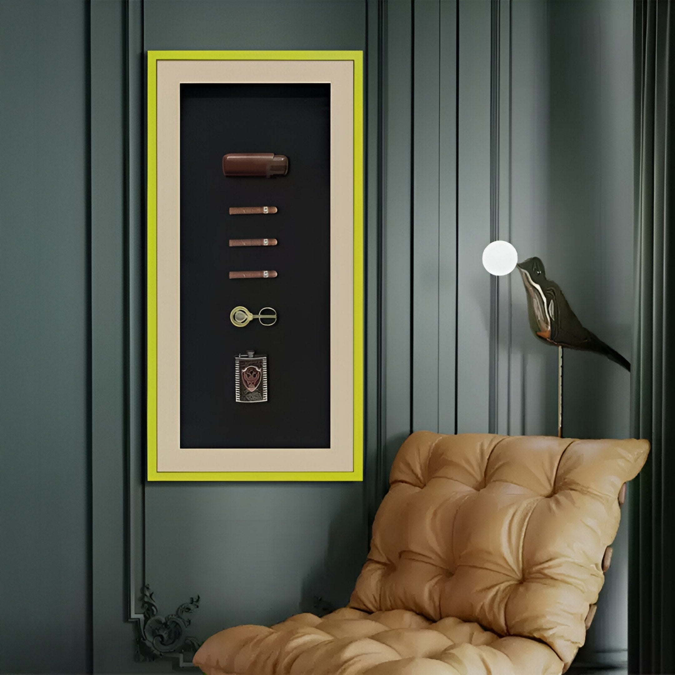 Tabacora Cigar Case & Accessories Framed 3D Wall Art