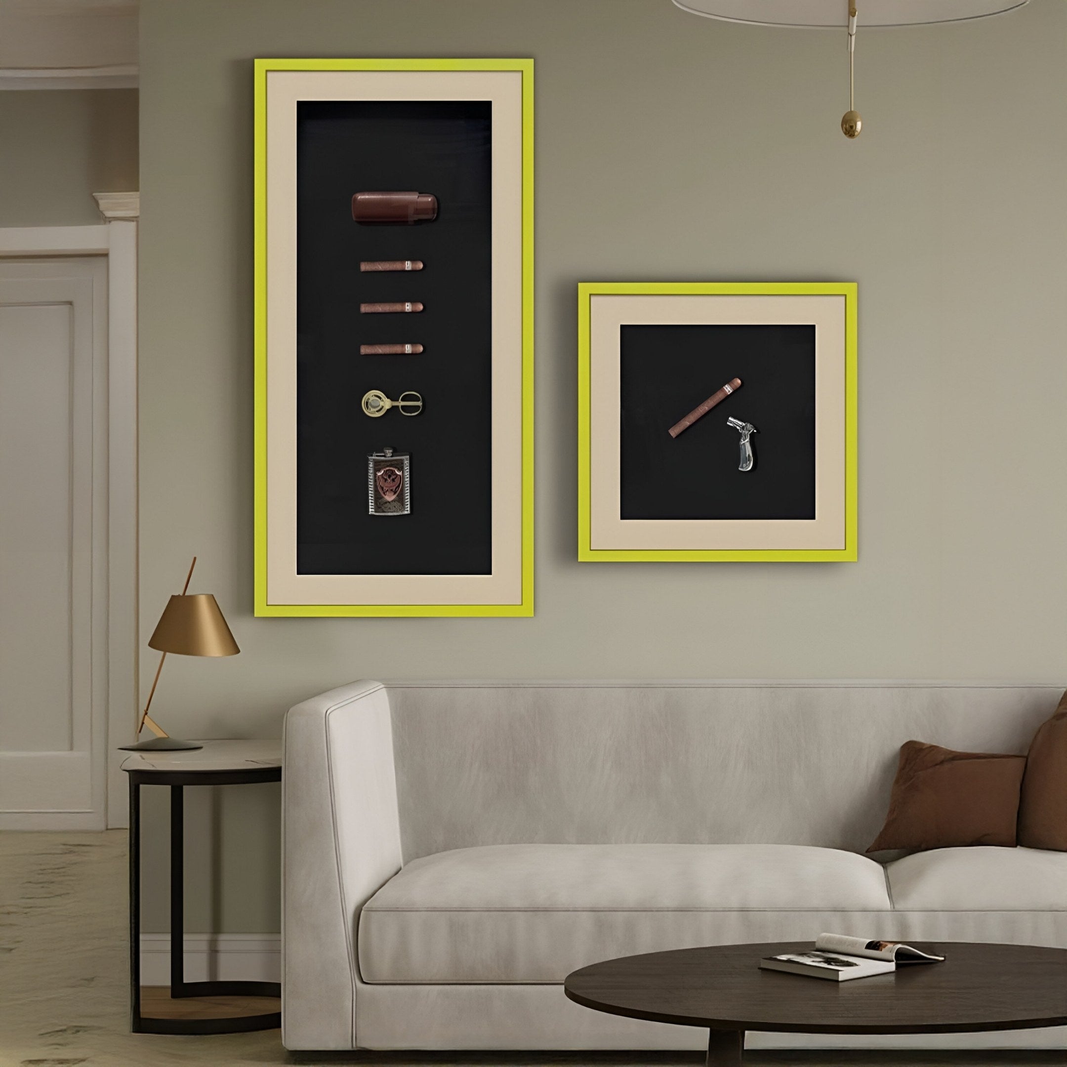 Tabacora Torch Lighter & Cigar Framed 3D Wall Art