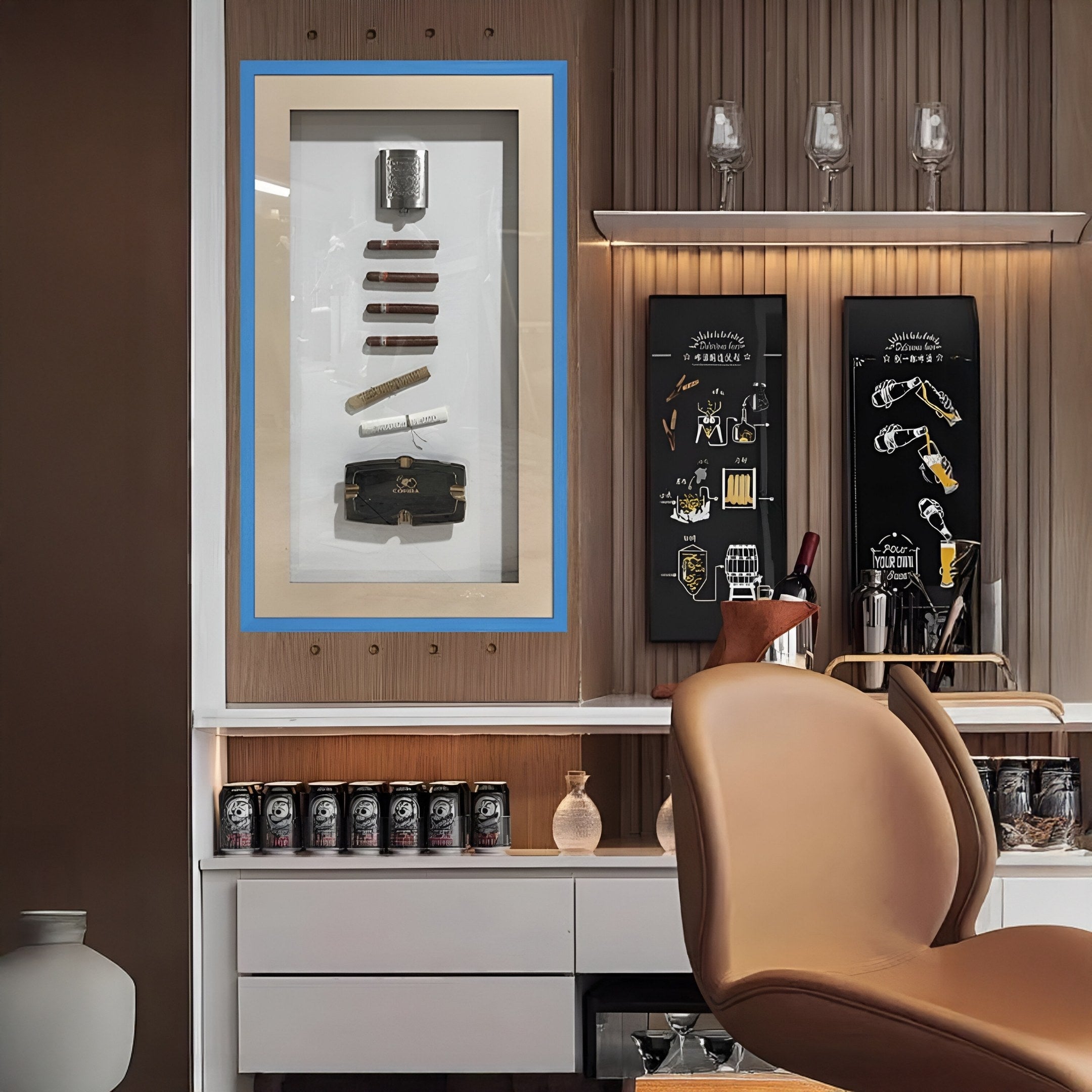 Vitara Ashtray & Rolled Cigars Framed 3D Wall Art
