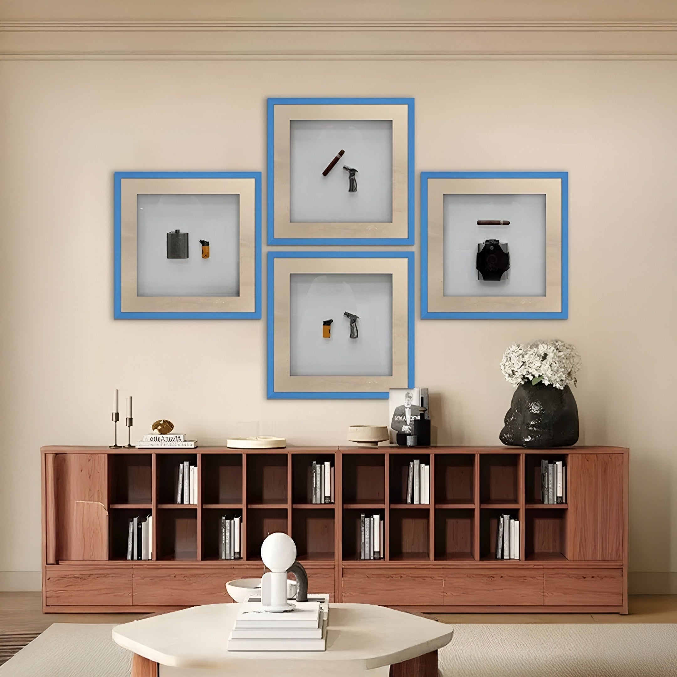 Vitara Cigar & Torch Flame Framed 3D Wall Art