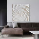 Aurevia White Swirl Textured 3D Relief Wall Art