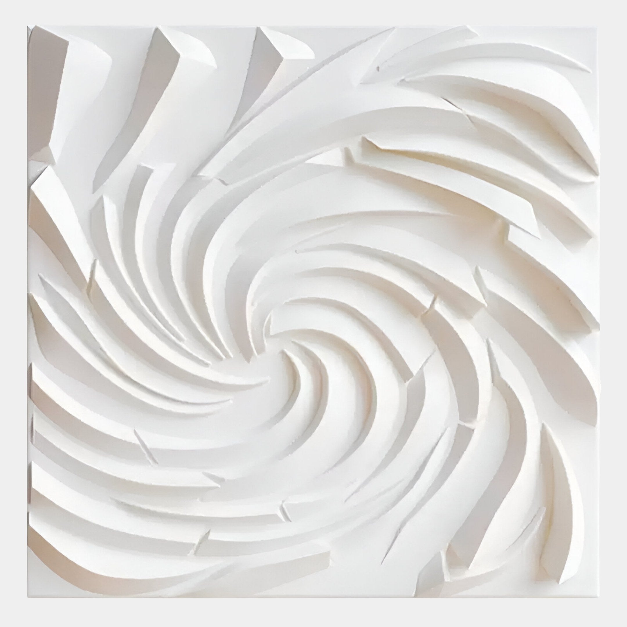 Aurevia White Swirl Textured 3D Relief Wall Art