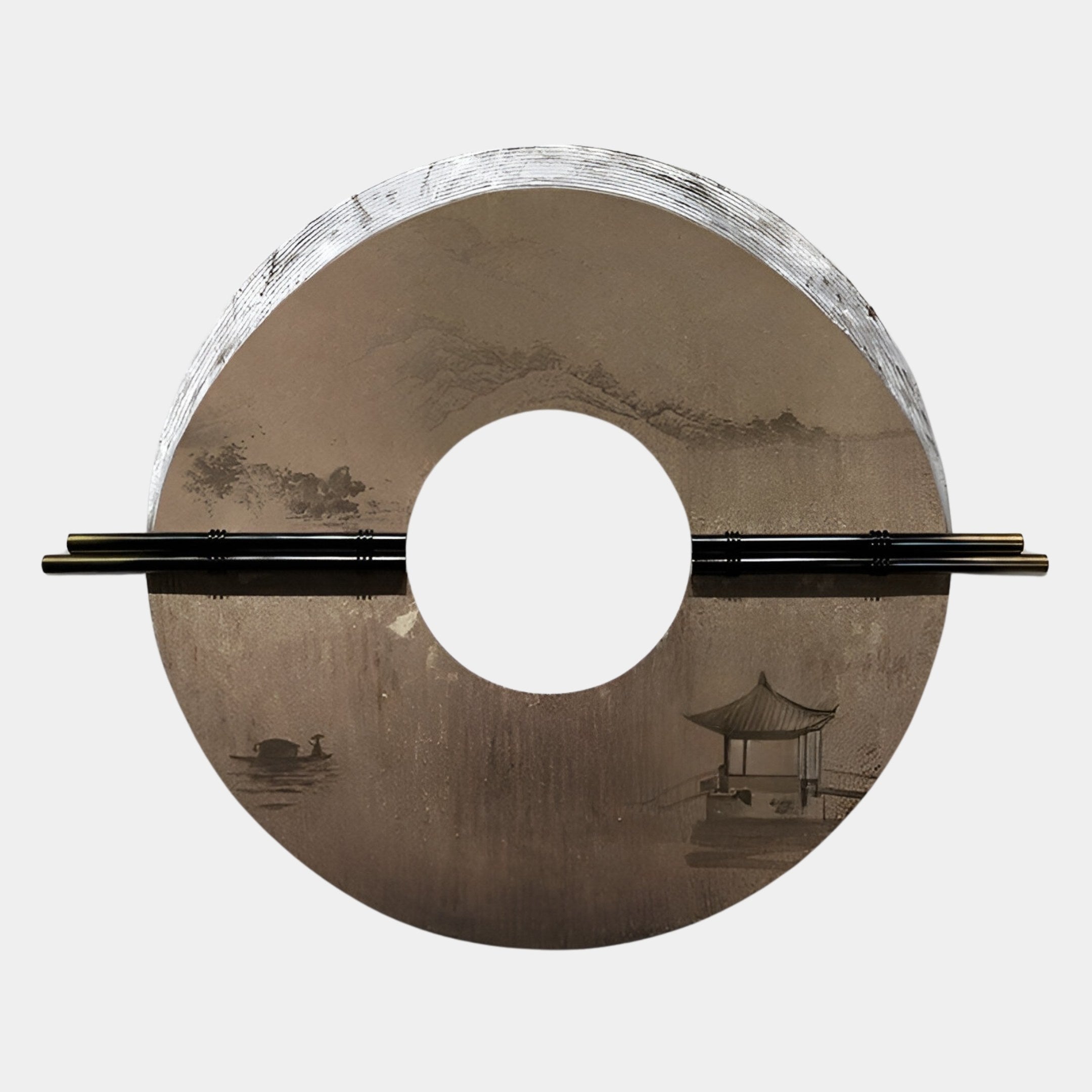 Zenithra Sepia Landscape Circular 3D Wall Art