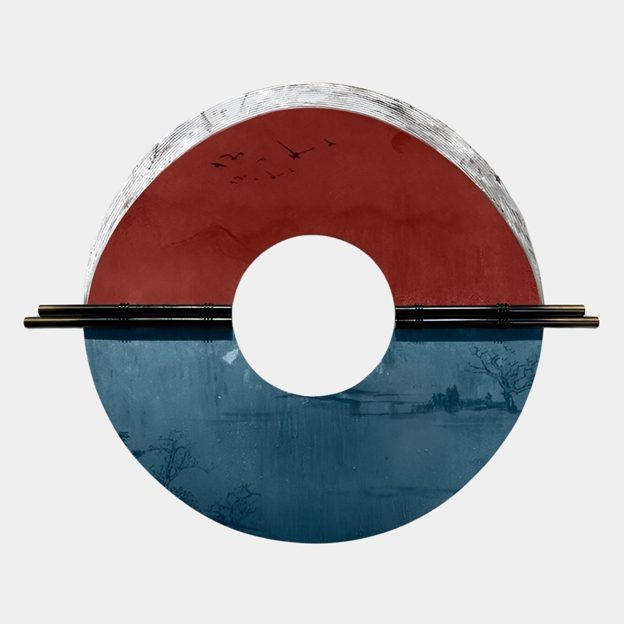 Zenithra Red & Blue Horizon Circular 3D Wall Art