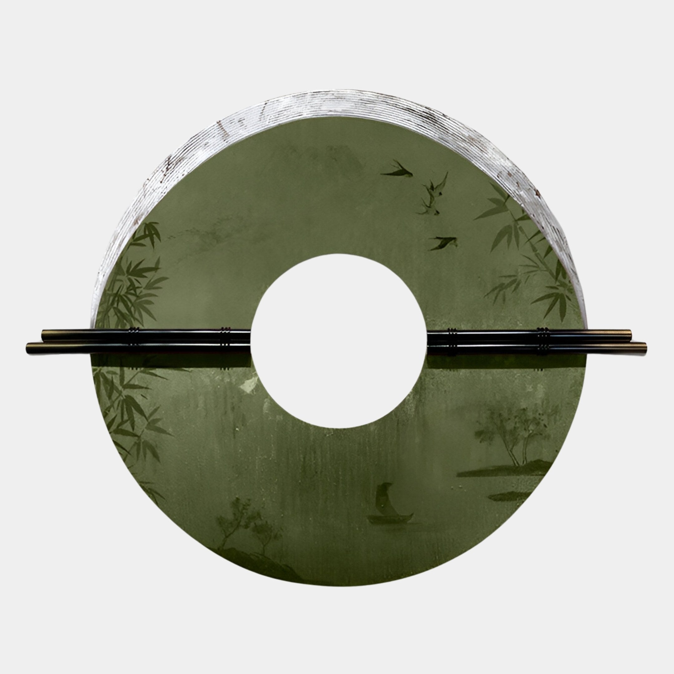 Zenithra Green Bamboo Landscape Circular 3D Wall Art