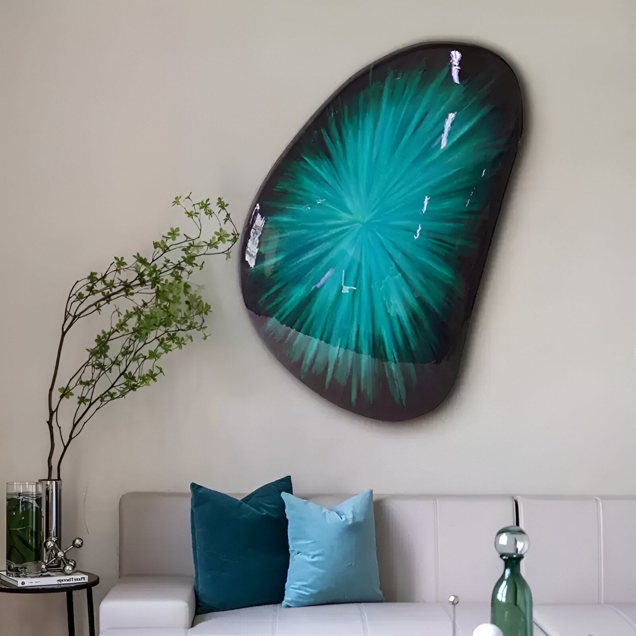 Veyora Teal Radiance 3D Relief Wall Art