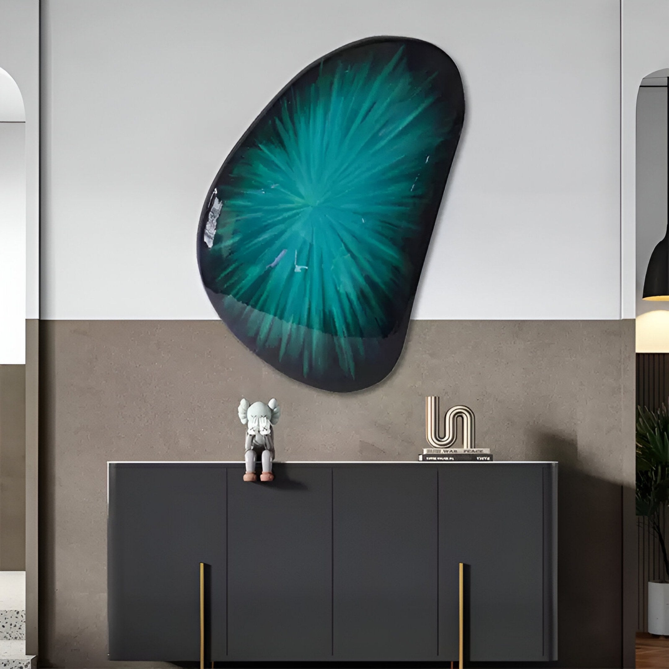 Veyora Teal Radiance 3D Relief Wall Art