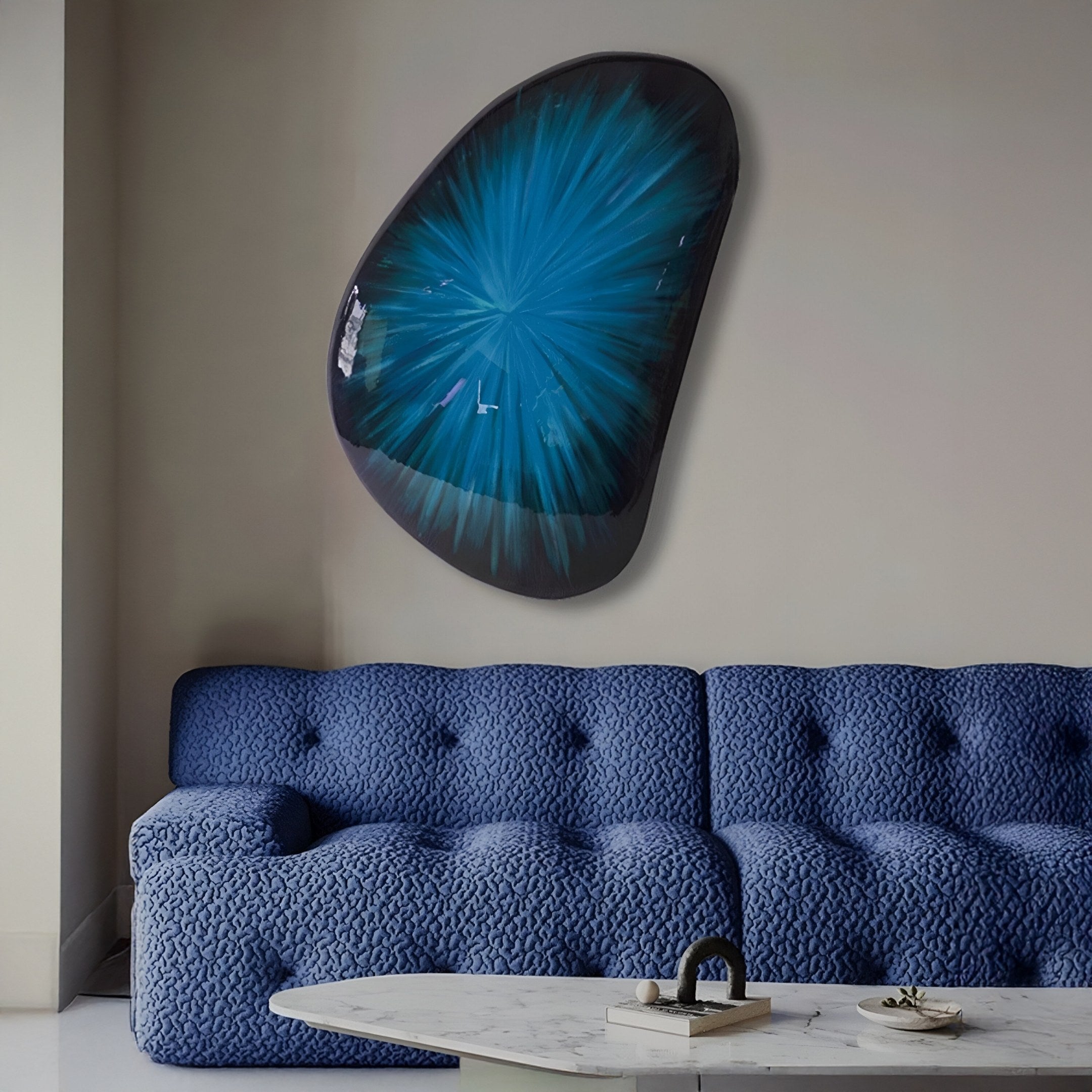 Veyora Sapphire Glow 3D Relief Wall Art