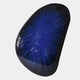 A polished, oval-shaped gemstone with a radiant blue starburst and glossy dark edges—evoking the elegance of Giant Sculptures’ Veyora Midnight Blue 3D Relief Wall Art as it reflects light like sculptural wall art.
