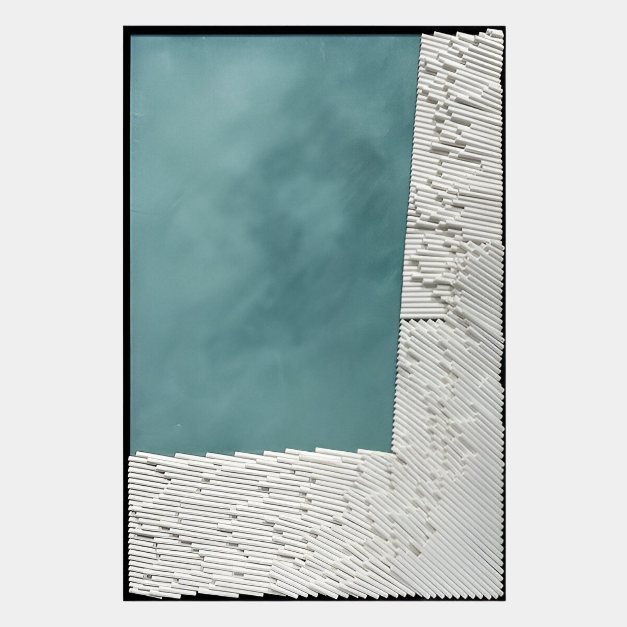 Cartura Teal & White Angled Fold Paper 3D Wall Art
