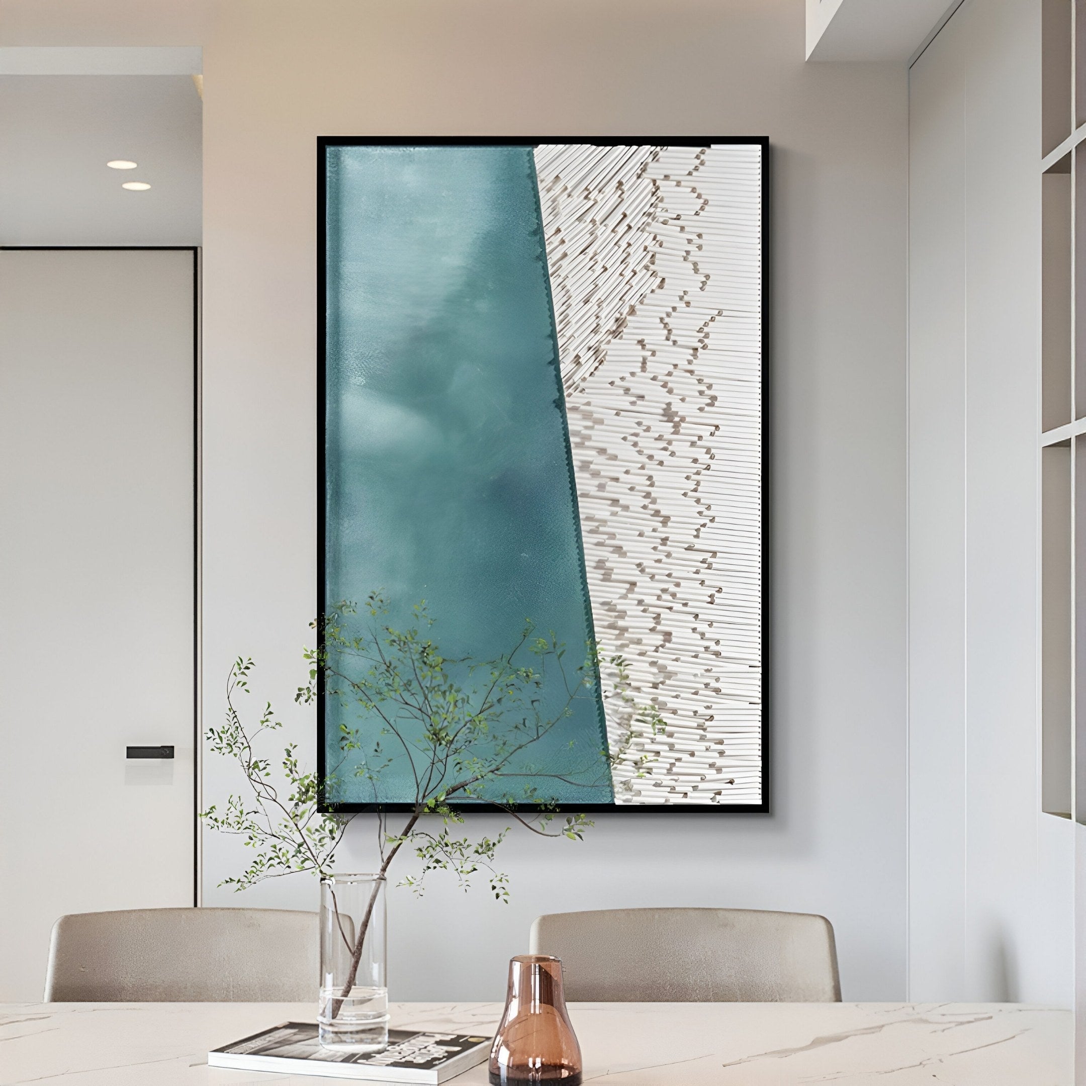 Cartura Teal & White Fold Paper 3D Wall Art