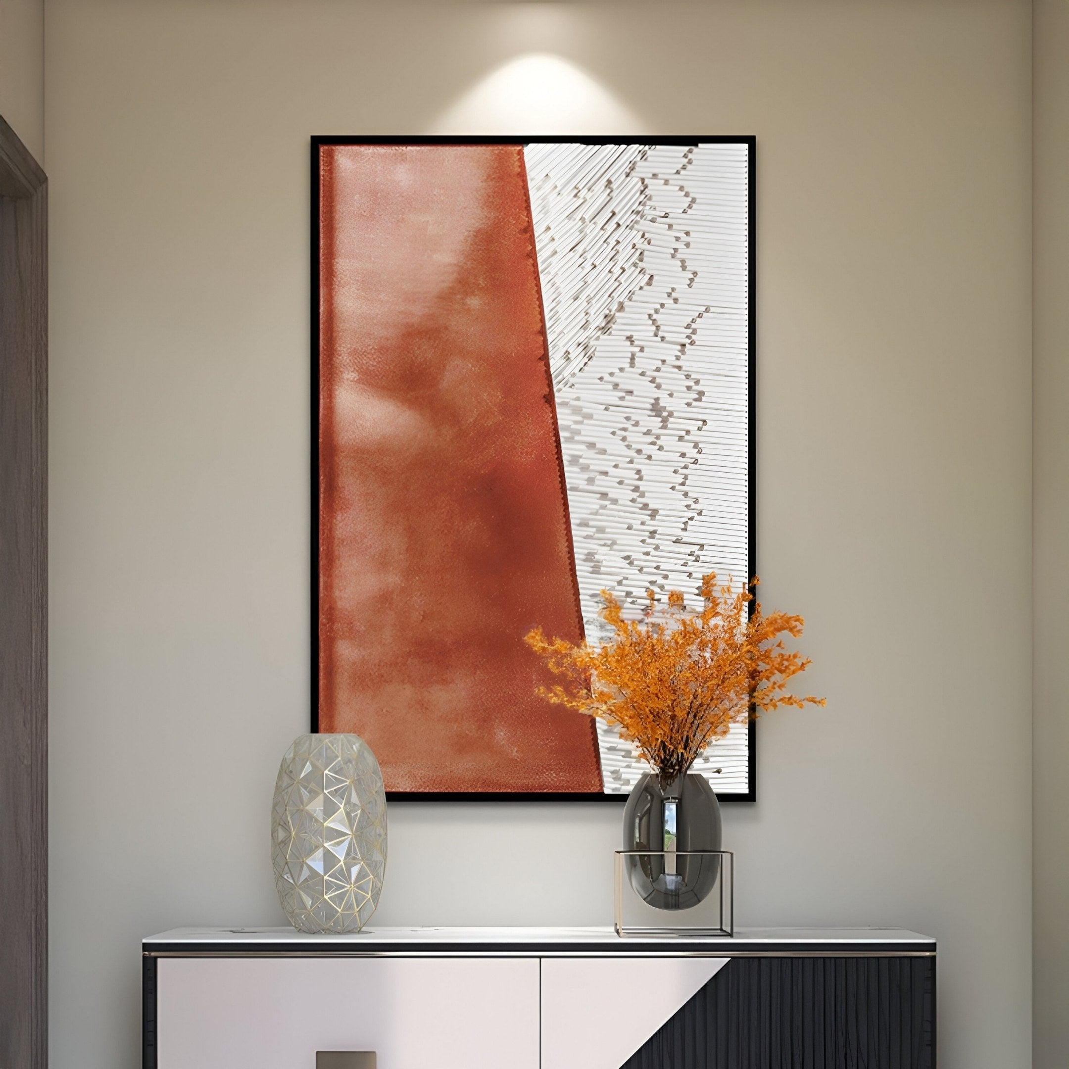 Cartura Copper & White Fold Paper 3D Wall Art