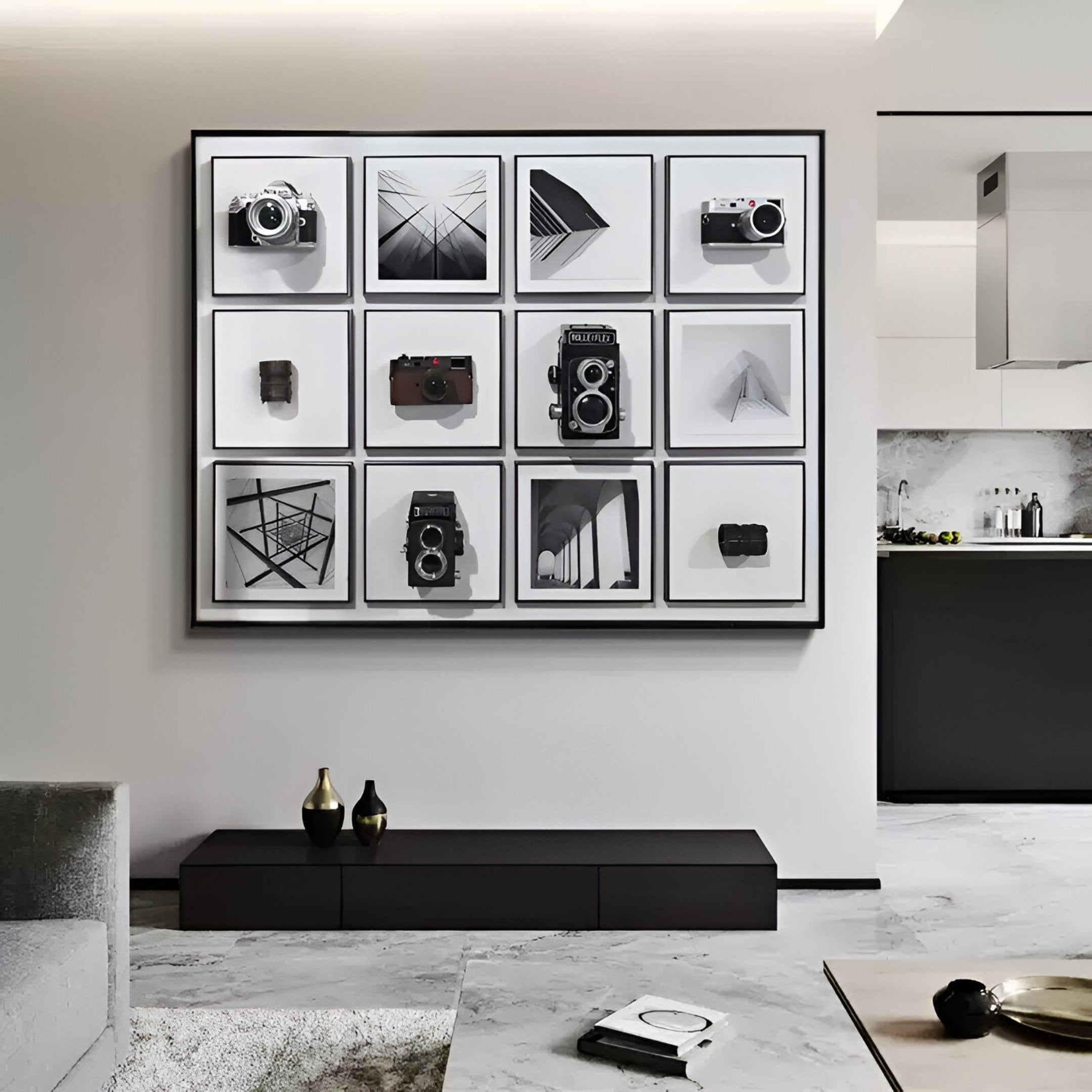 Optivis Classic Lens & Geometry Grid 3D Wall Art