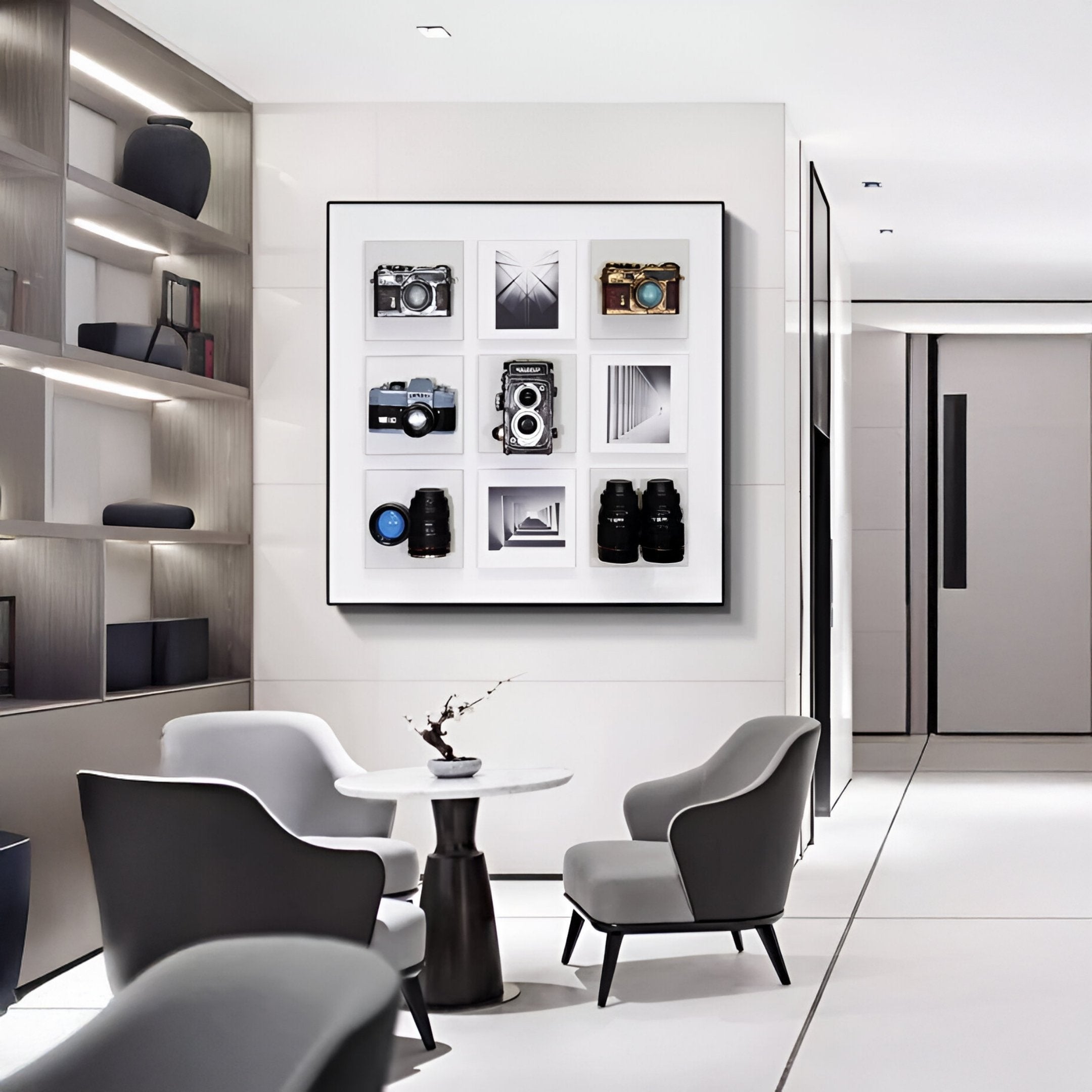 Optivis Vintage Lens & Camera Ensemble 3D Wall Art