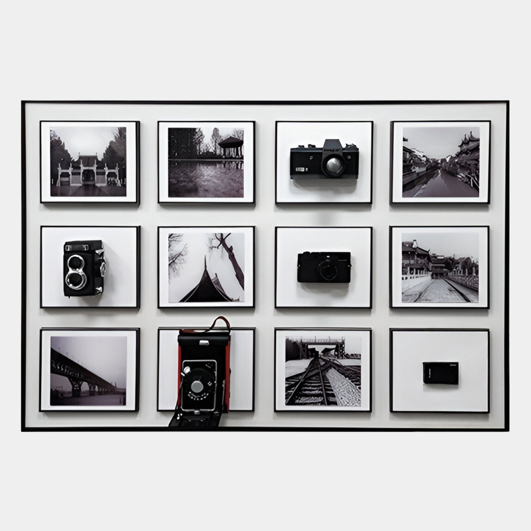 Optivis Monochrome Architecture & Camera 3D Wall Art