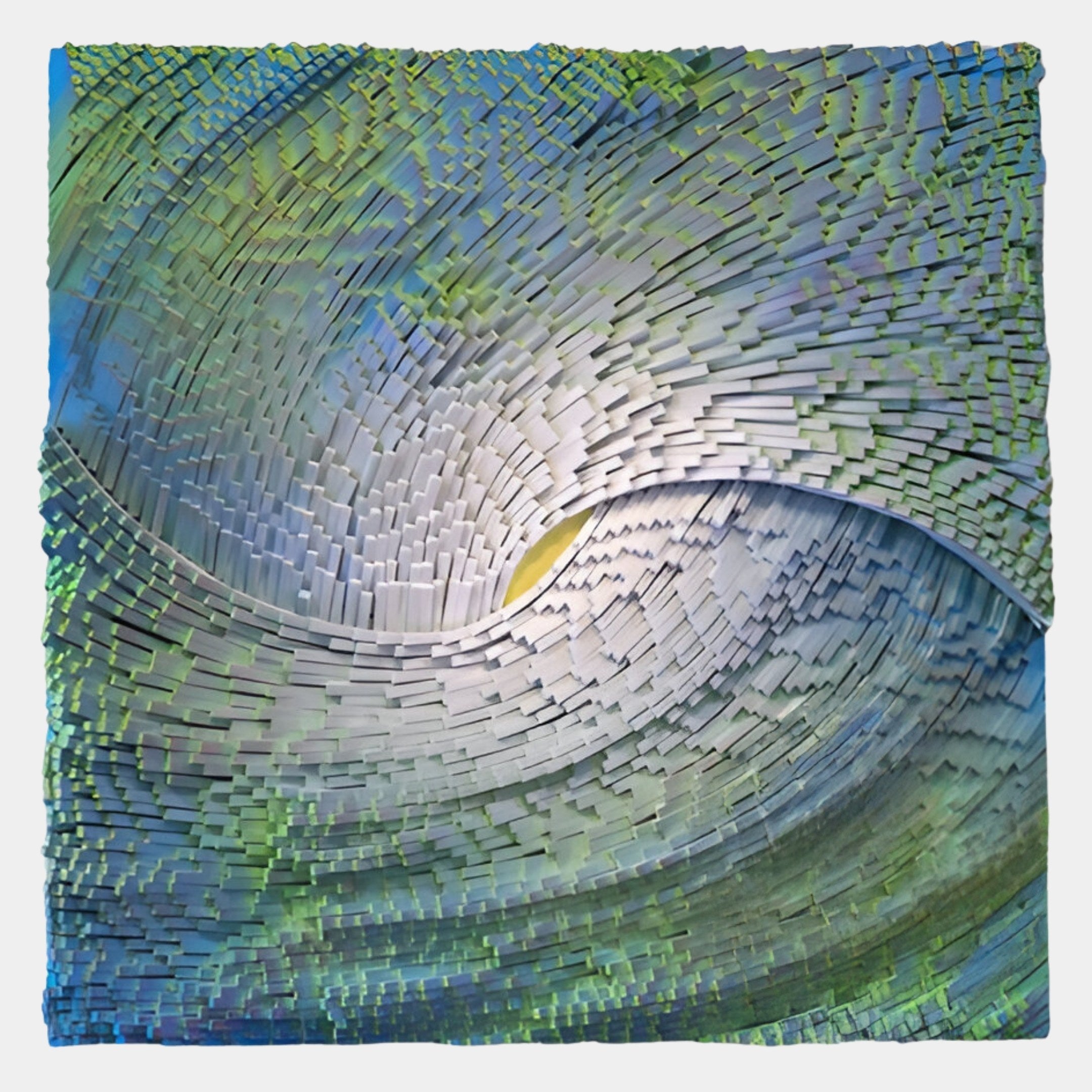 Stravura Green & Blue Spiral Motion 3D Wall Art