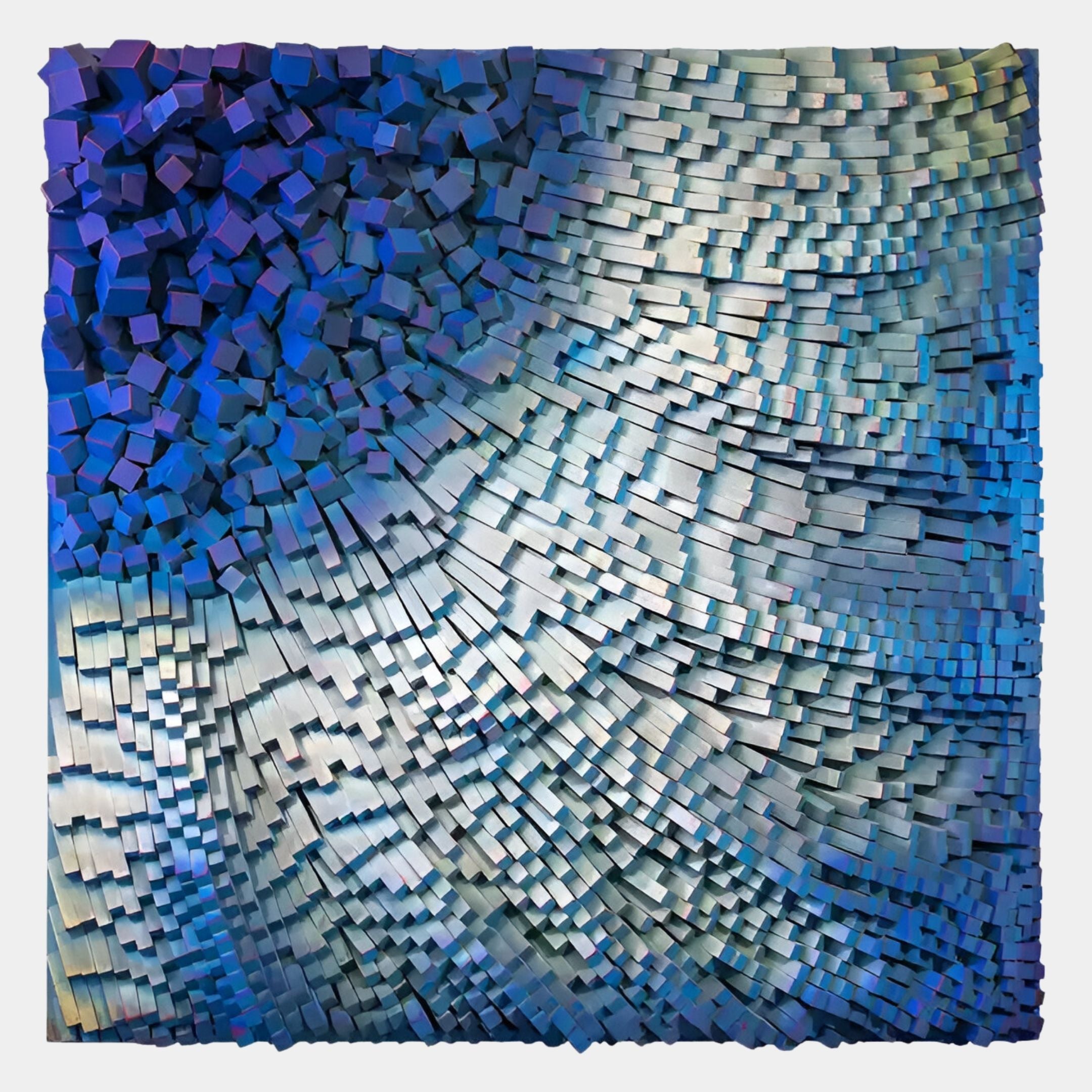 Stravura Deep Blue Cubic Flow 3D Wall Art