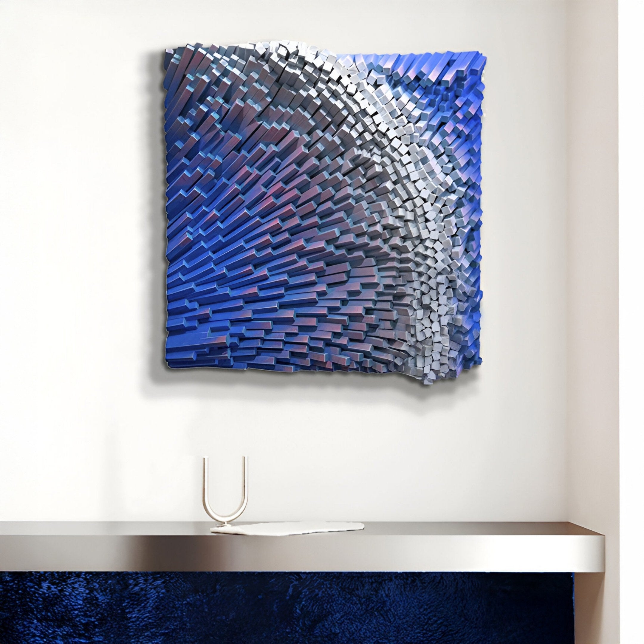 Stravura Indigo Waveburst 3D Wall Art