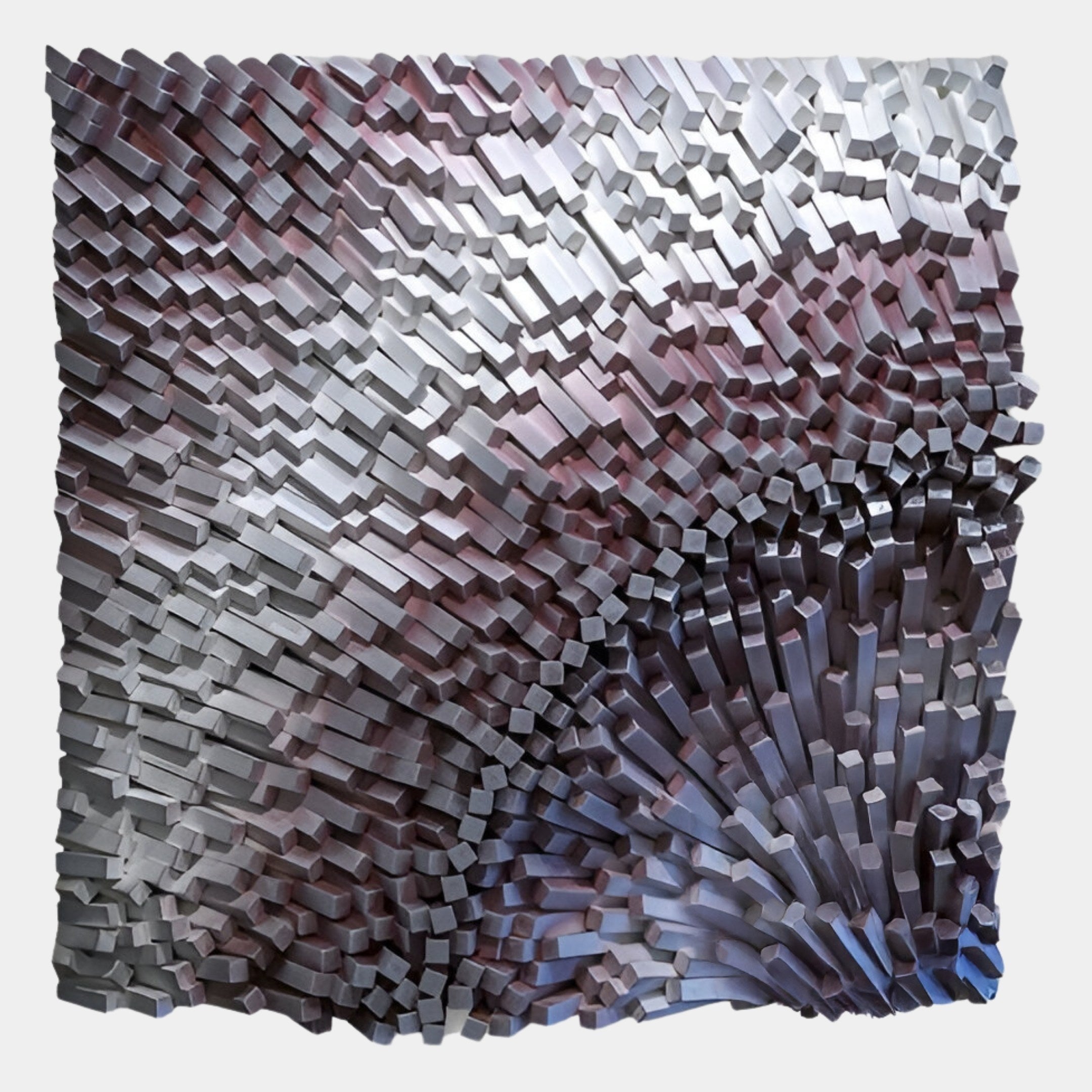 Stravura Silver & Plum Radiance 3D Wall Art