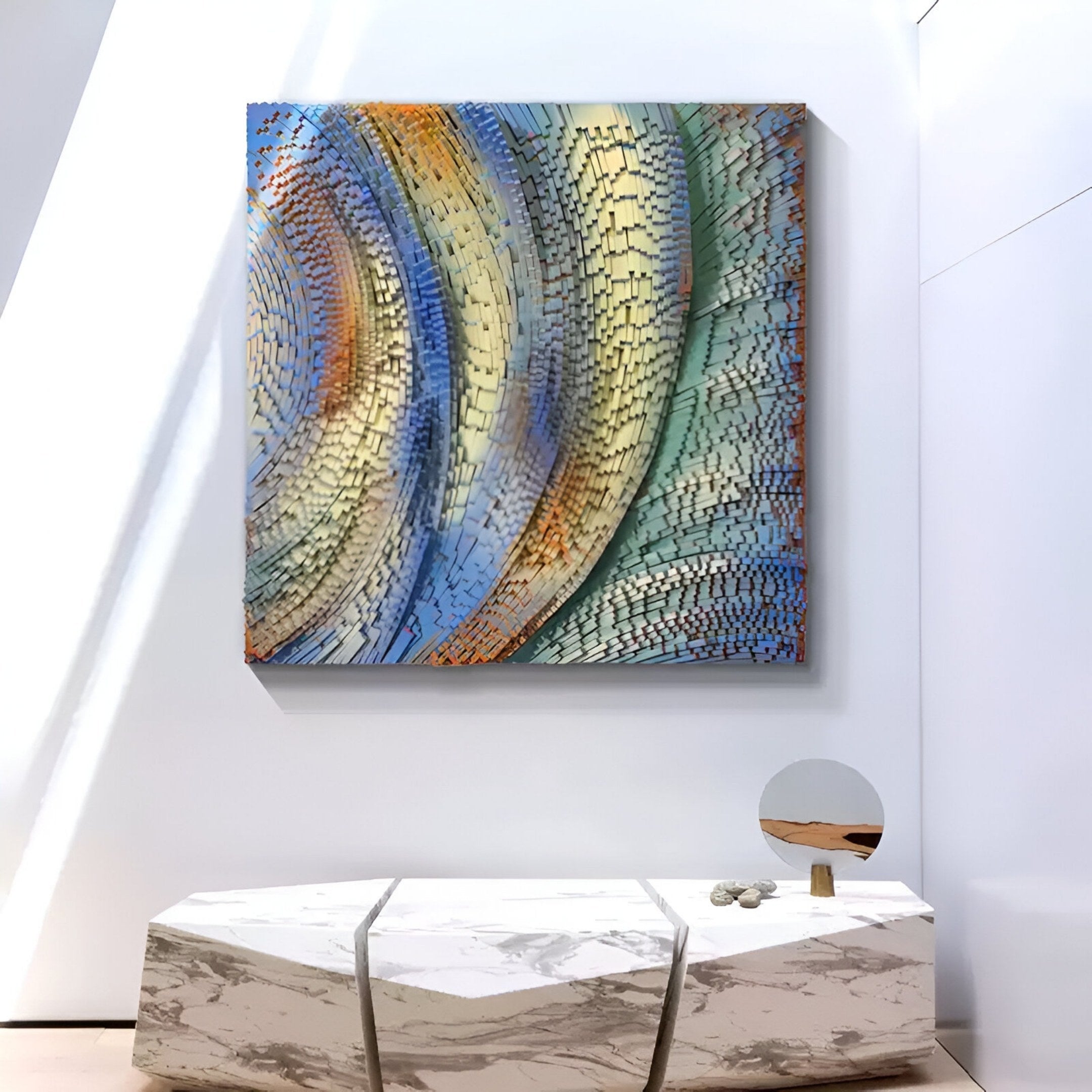 Stravura Multicolour Ripple Stream 3D Wall Art
