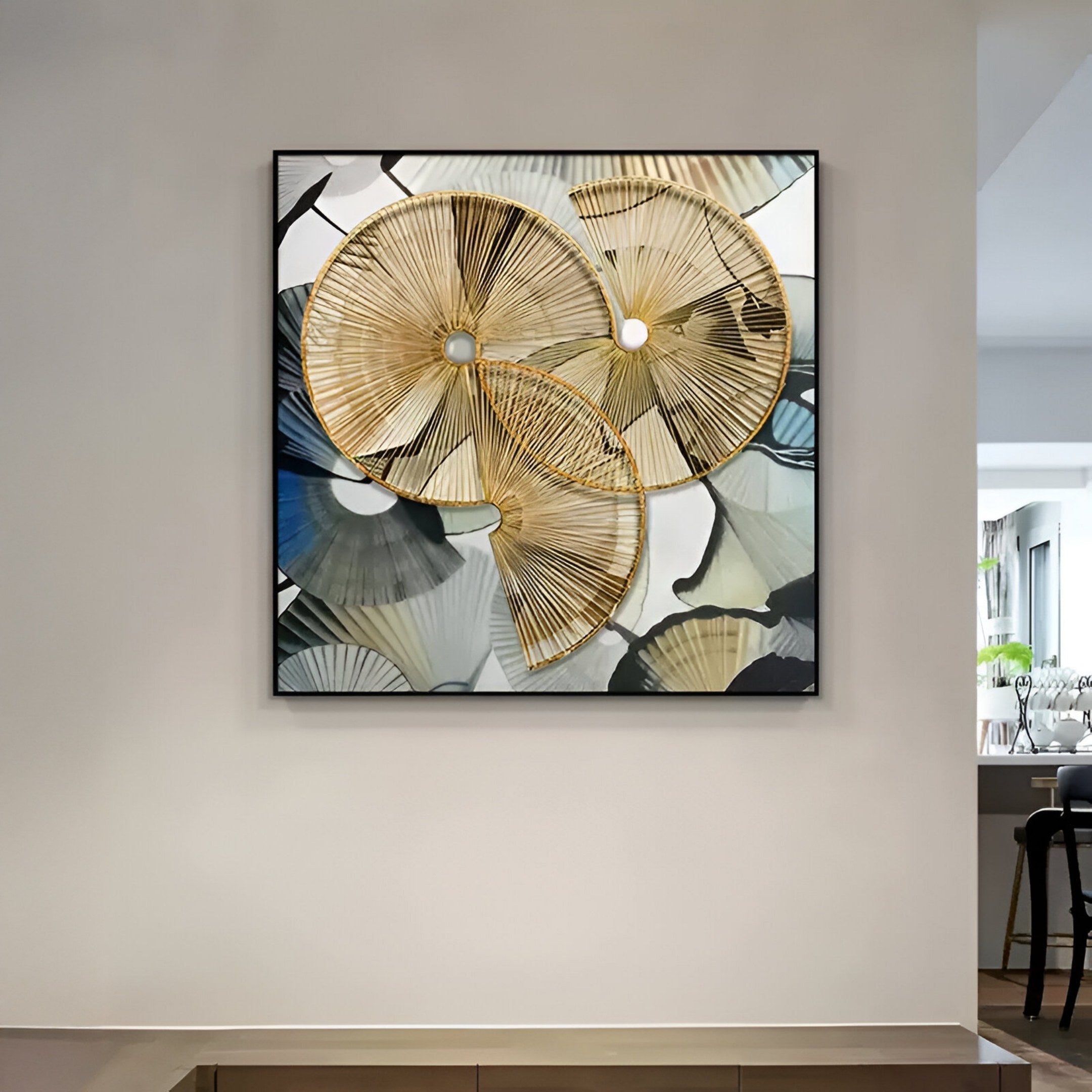 Fanora I Golden Woven Cluster Rope 3D Wall Art