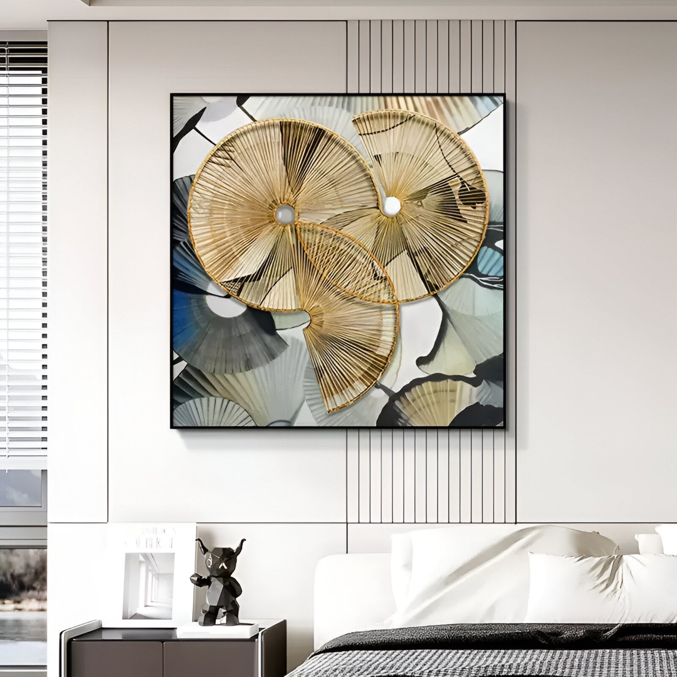 Fanora I Golden Woven Cluster Rope 3D Wall Art