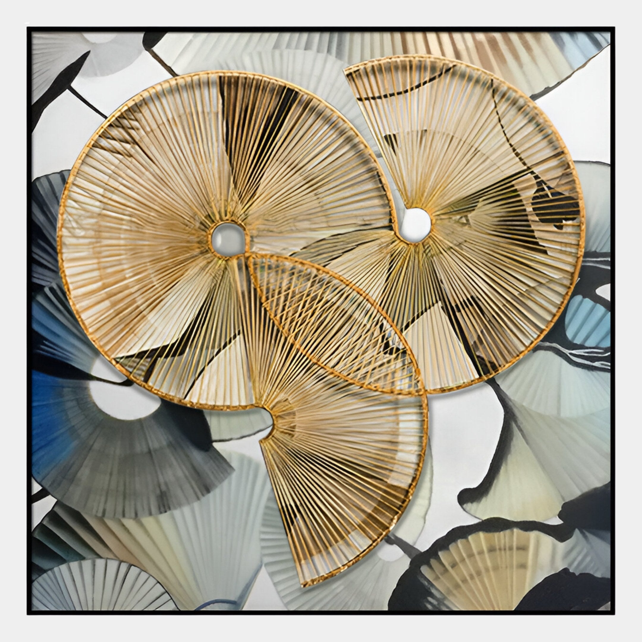 Fanora I Golden Woven Cluster Rope 3D Wall Art