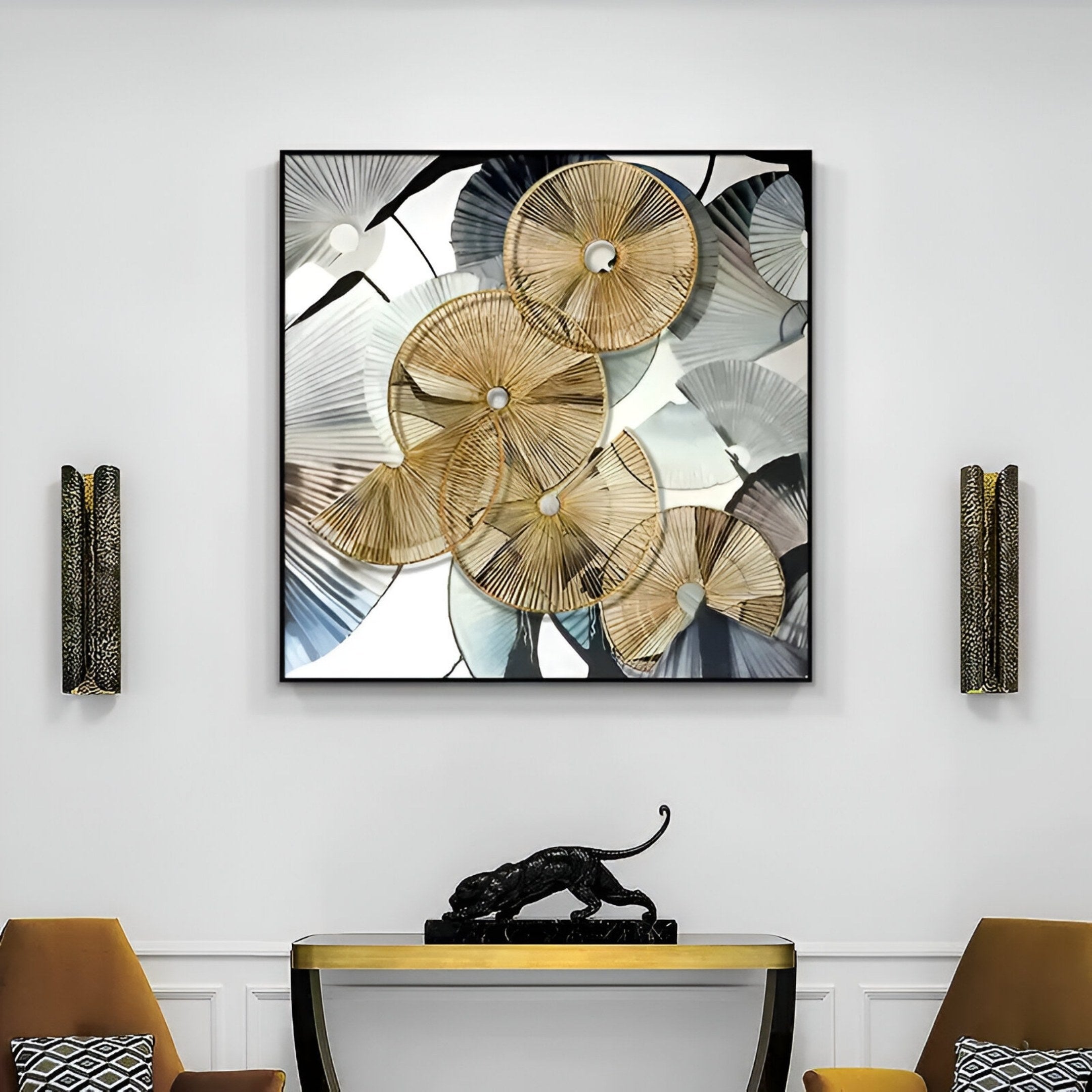 Fanora II Golden Woven Cluster Rope 3D Wall Art