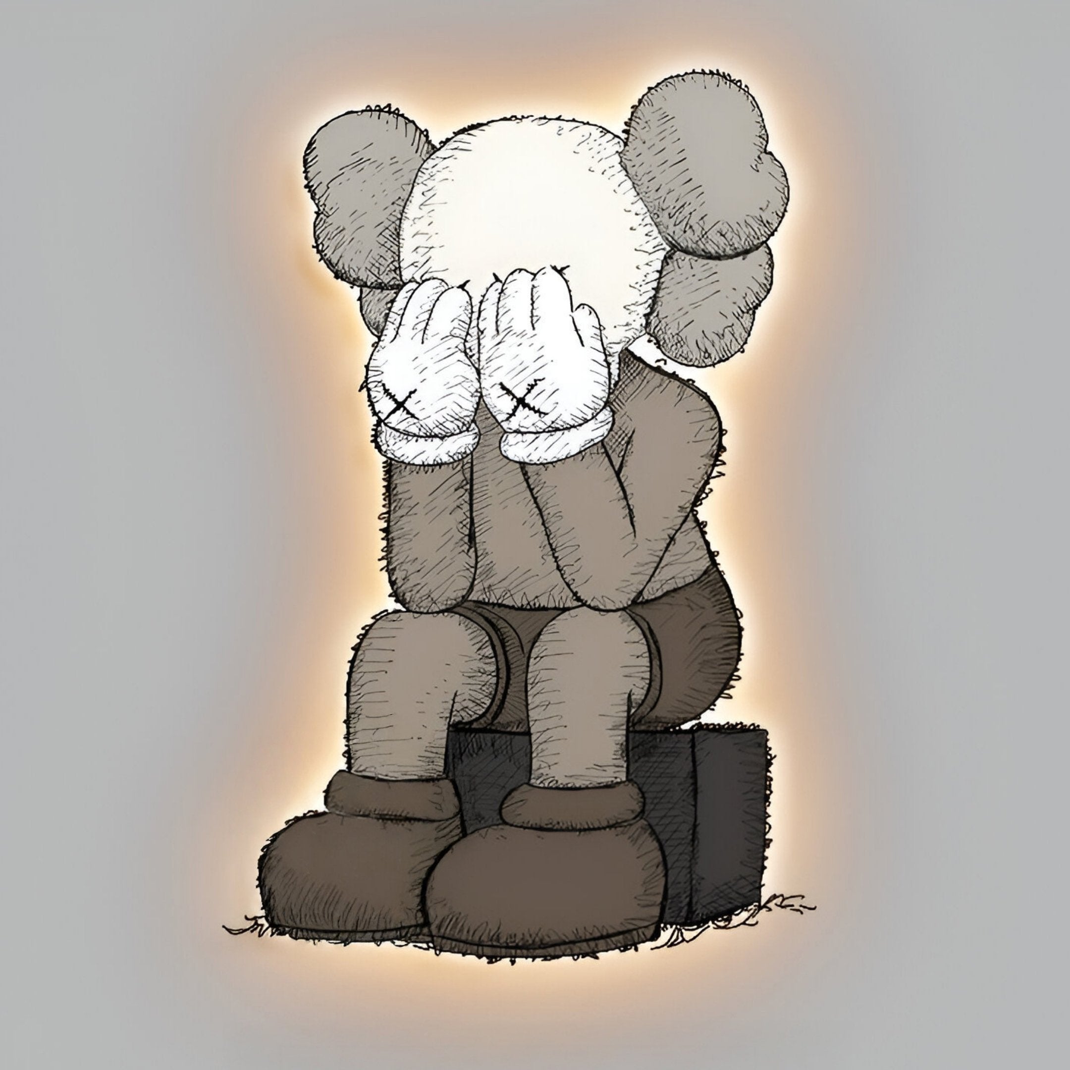 Mournis Melancholy Seated Iconify 3D LED Wall Art