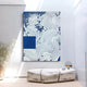 Averis Blue & White Textured Abstract 3D Wall Art