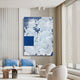 Averis Blue & White Textured Abstract 3D Wall Art
