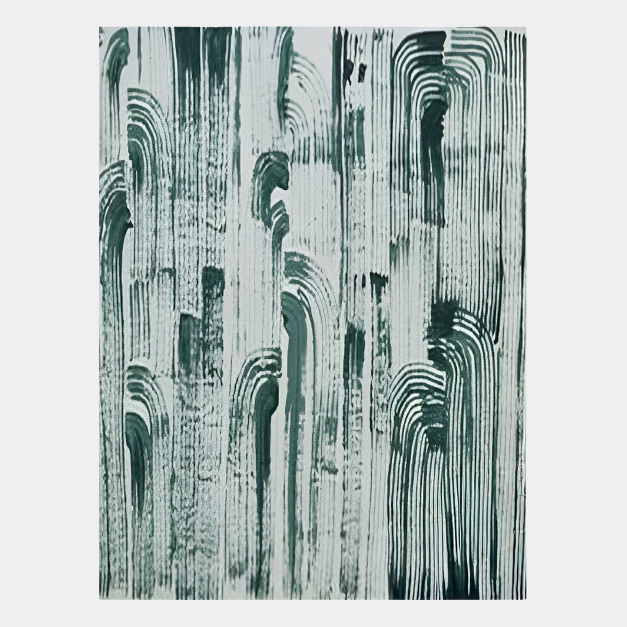 Averis Green & White Textured Abstract 3D Wall Art