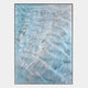 Aqualis Blue Ripple Textured Abstract 3D Wall Art by Giant Sculptures features light blue and white wave-like lines on a vertical canvas, adding depth and movement—an ideal choice for modern abstract wall decor.