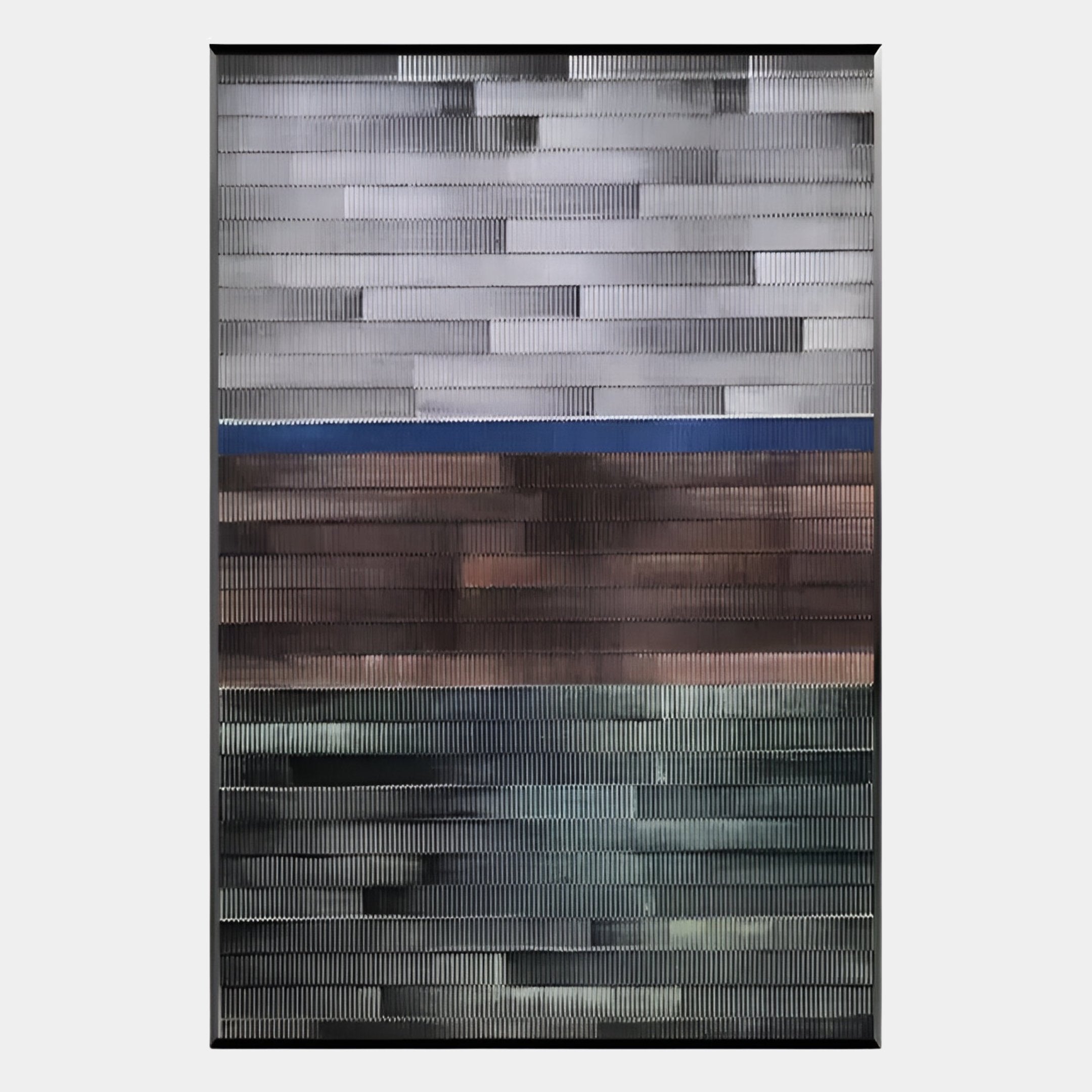 Chromastrata Steel–Umber Horizon Layered 3D Wall Art