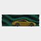 The Velocedra Yellow Sportscar 3D Relief Wall Art by Giant Sculptures shows a yellow sportscar in side view with black vertical lines, set against wavy green and black stripes for a dynamic, motion-inspired optical illusion effect.