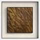 The Fiorenze Bronze Textured Square 3D Wall Art by Giant Sculptures features layered brown and gold lines with branch-like patterns, creating a textured and illuminated effect on a light background.