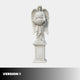 A hand-carved Angel Statue Angel Marble Outdoor Sculpture - 180cm by Giant Sculptures stands on a pedestal, holding a large bowl with outspread wings against a plain light background. VERSION 1 appears in bold at the bottom left.