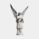 Woman Angel Marble Outdoor Sculpture – 180cm by Giant Sculptures, a white marble angel with outstretched wings and flowing robes on a rectangular base, shown against a light grey background.