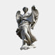 Ponte Sant Angelo V1 Angel Marble Outdoor Sculpture by Giant Sculptures, 180cm white marble figure with wings and flowing drapery on a cloud base, shown against a plain light background.