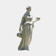 Hebe Cupbearer Angel Marble Outdoor Sculpture in white natural marble, depicting Hebe in flowing draped robes holding a cup and pitcher in contrapposto pose, on a plain light background.