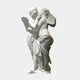 Cupid And Psyche Angel Marble Outdoor Sculpture by Giant Sculptures, depicting two intertwined winged figures in white natural marble on a round base, shown against a plain light background.